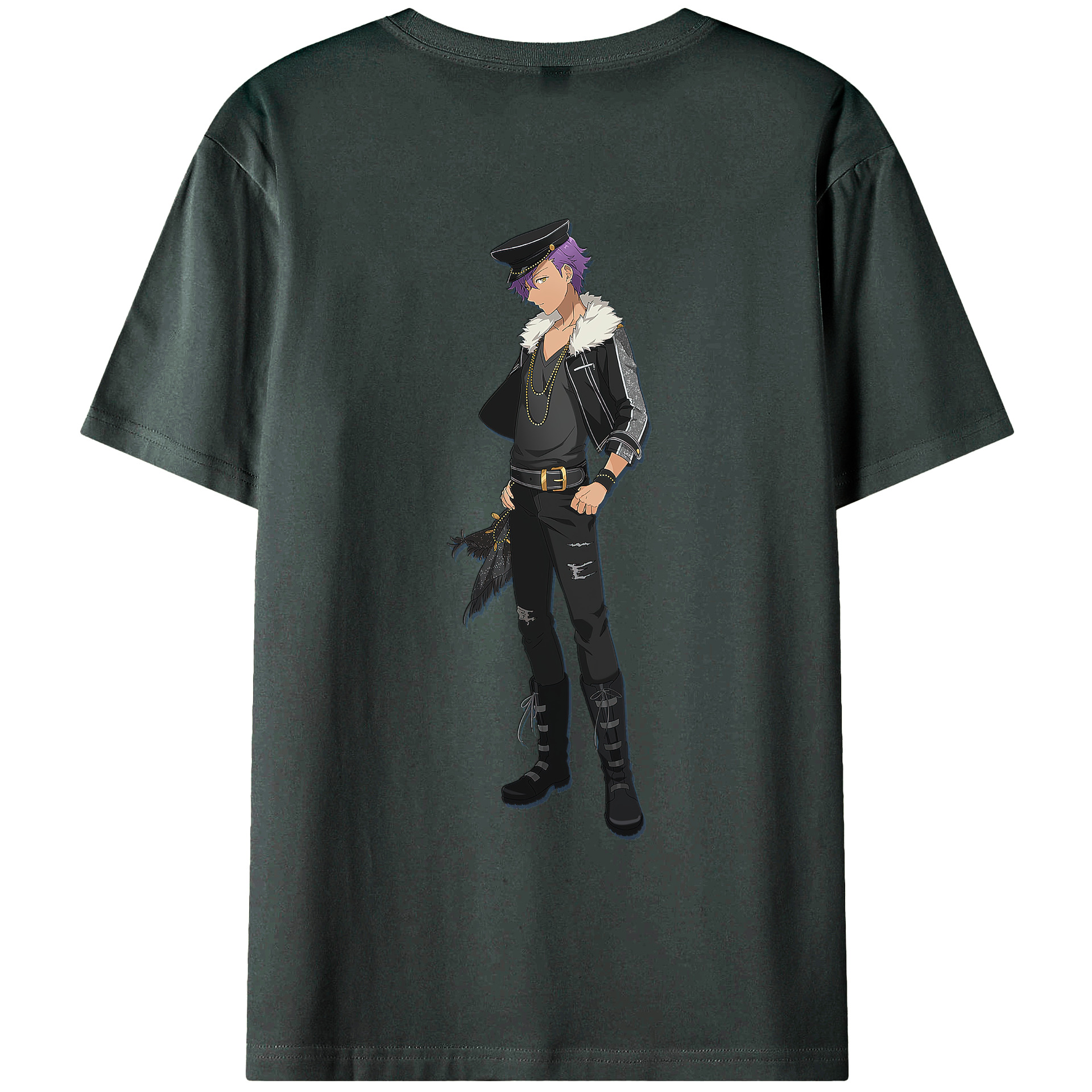 （画像用） あんさんぶるスターズ! Ensemble Stars 綿100％ メンズ半袖Tシャツ（バックプリント） 通気性
